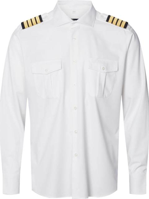 White Houston Male Pilot Shirt L/S